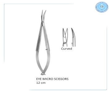 Micro Scissor curved 12 cm انجليزي SNAA مقص ميكرو