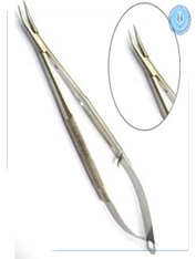 Barraquer.Troutman Needle Holder 10 cm, curved with lock  ماسك ابر انجليزي SNAA