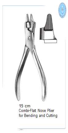 Combi-flat nose plier for bending and cutting, 15 cm 