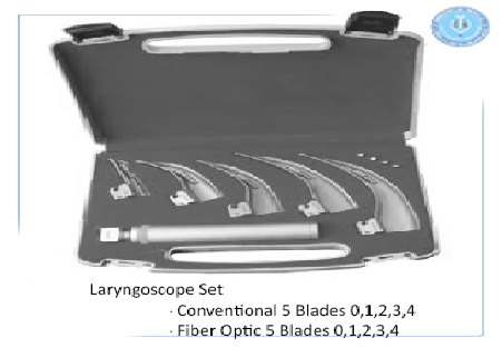 Laryngoscope Fiber optic 5 blades (0.1.2.3.4) منظار حنجرى 5 سلاح فايبر اوبتك انجليزي SNAA