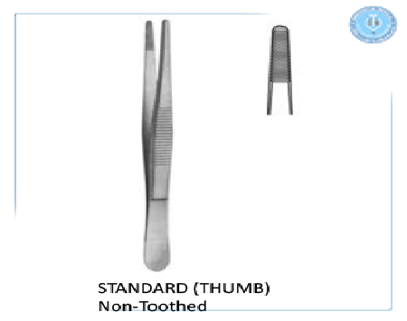 Tissue forceps standard (Thumb) non toothed 18 cm  جفت اوعية بدون سن انجليزي SNAA