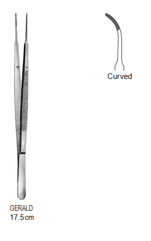 Gerald Dissecting Forceps Curved 17.5 cm جفت تشريح جيرالد 