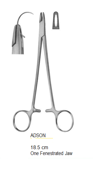 Adson Needle Holder, one fenestrated jaw, 18.5 cm  ماسك إبر أنجليزي آديسون