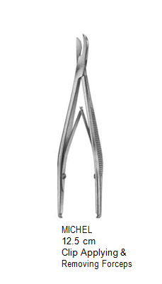 Michel forceps for applying and removal of clips, 12.5 cmكليب ابلاير SNAA