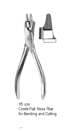 Combi-flat nose plier for bending and cutting, 15 cm 