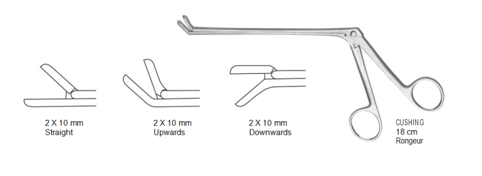 Cushing Rongeur, Downwards, 2 X 10 mm, 18 cm بانش قص غضاريف ماركة SNAA