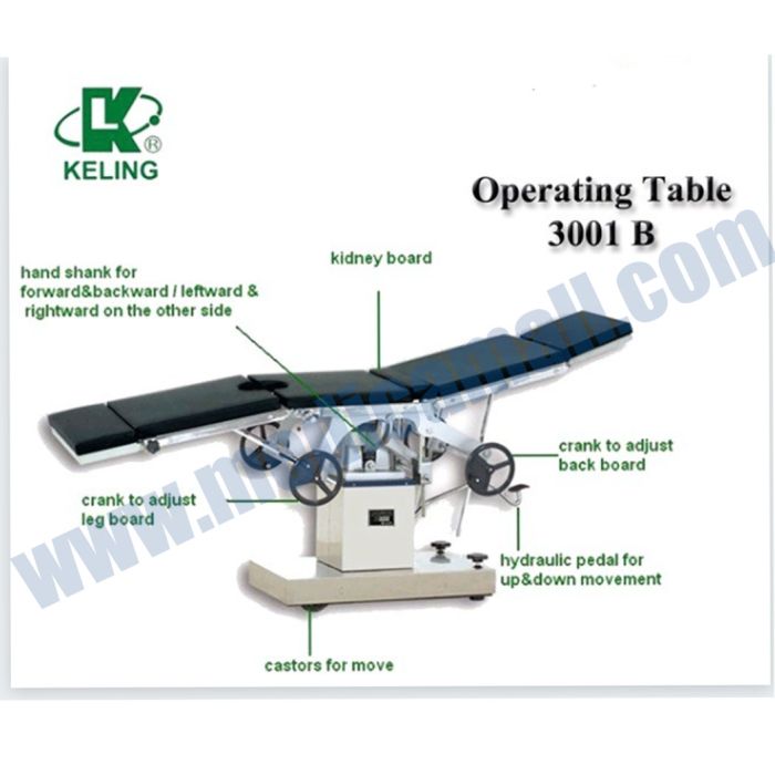 ترابيزة عمليات حركة جانبية ماركة keling موديل 3001B يمكن تركيب حصان عظم عليها  manual-Side-Operating Table