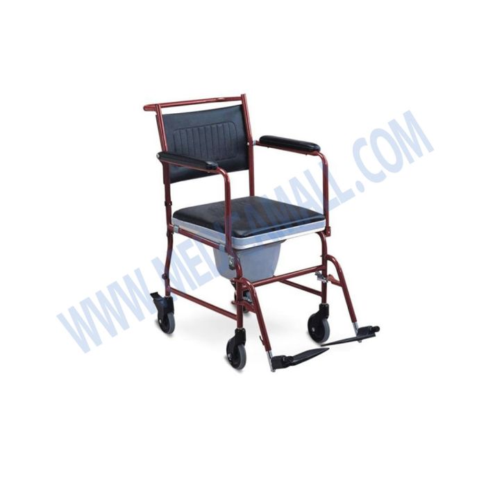 كرسي نقل مريض بقعدة تواليت دهان wheelchair مستورد خفيف متين ويمكن طيه وحمله بسهولة