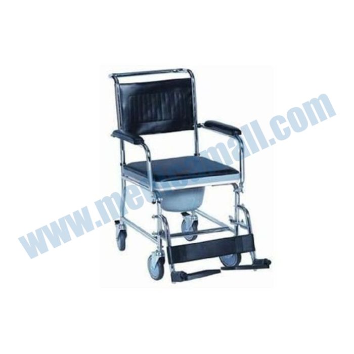  كرسي نقل مريض بقعدة تواليت نيكل عجل صغير  wheelchair مستورد خفيف متين ويمكن طيه وحمله بسهولة قاعدة 44