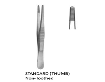 Tissue forceps standard (Thumb) non toothed 14 cmجفت اوعية بدون سن انجليزي SNAA
