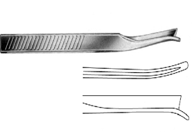 Silver (Frenchay) Nasal Chisel left 18cm تشيزل قاطع عظام الانف ( جارد استيتوم ) منحنى جهة اليسار 18 سم انجليزي SNAA